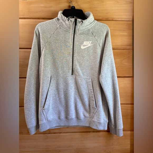 Women's Nike Heather Gray Rally Half-Zip Sweatshirt. Size Small - Picture 2 of 7